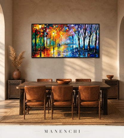 Liquid Strata | Contemporary Wall Art - original hand-painted painting by Manenchi, styled in a room setting
