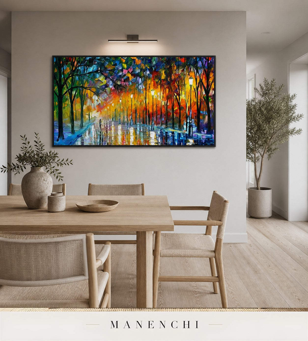 Thickened Night | Contemporary Wall Art - original hand-painted painting by Manenchi, styled in a room setting