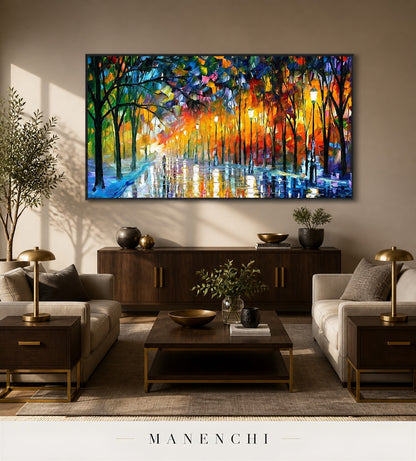 Thickened Night | Contemporary Wall Art - original hand-painted painting by Manenchi, styled in a room setting