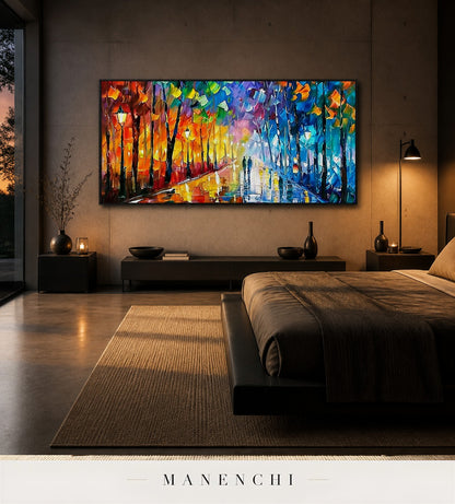 Glossed Nocturne | Contemporary Wall Art - original hand-painted painting by Manenchi, styled in a room setting