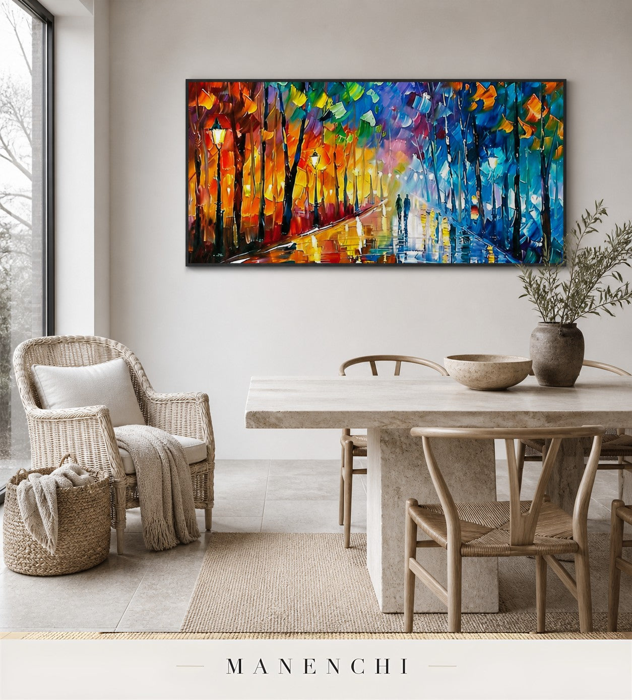 Glossed Nocturne | Contemporary Wall Art - original hand-painted painting by Manenchi, styled in a room setting