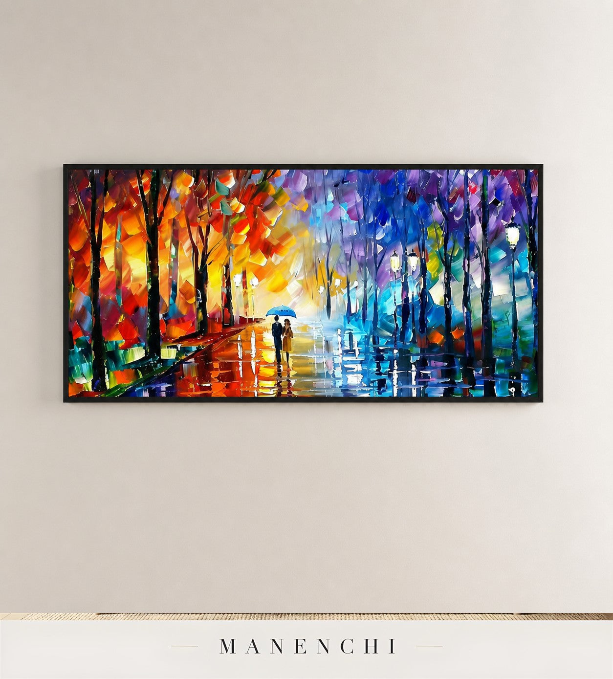 Dewy Passage | Contemporary Wall Art - original hand-painted painting by Manenchi, styled in a room setting