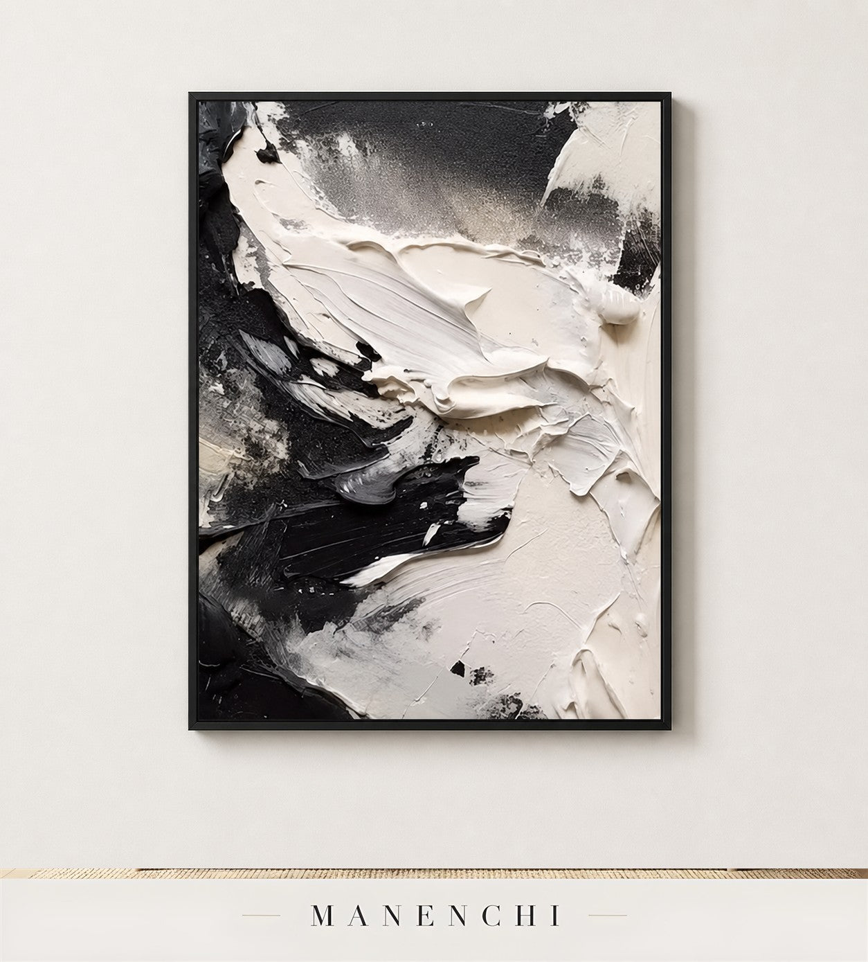 Impasto Swell | Contemporary Wall Art - original hand-painted painting by Manenchi, styled in a room setting
