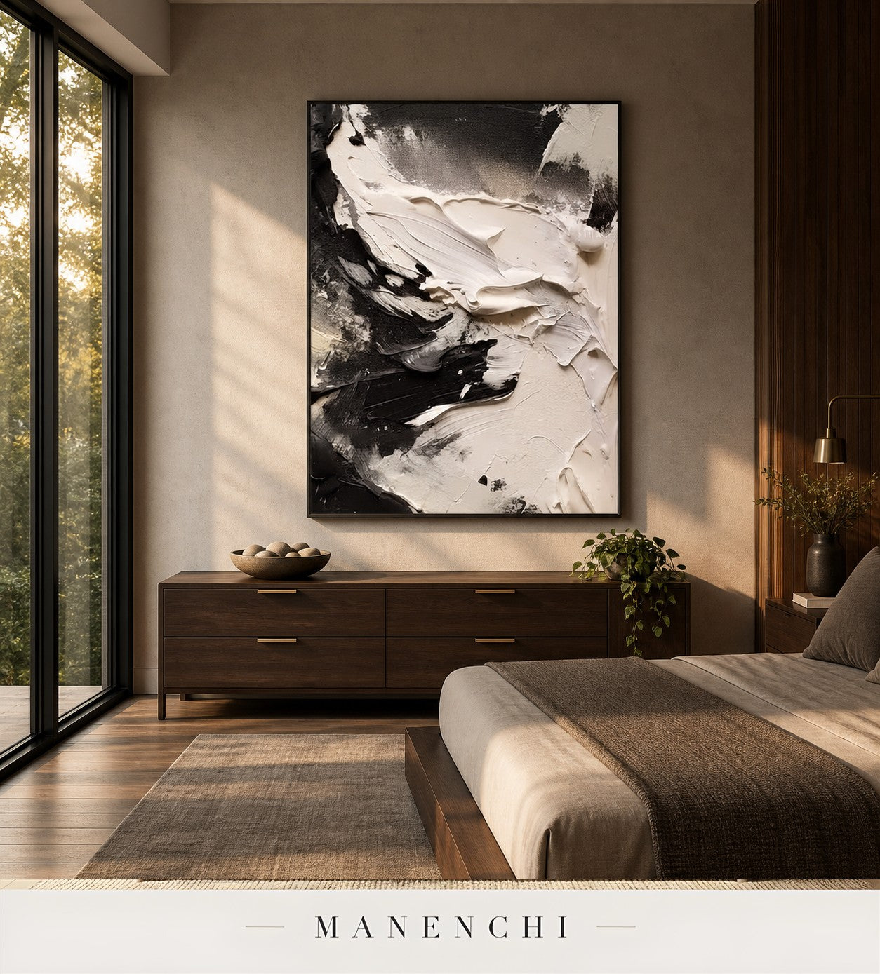 Impasto Swell | Contemporary Wall Art - original hand-painted painting by Manenchi, styled in a room setting