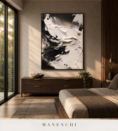 Impasto Swell | Contemporary Wall Art - original hand-painted painting by Manenchi, styled in a room setting
