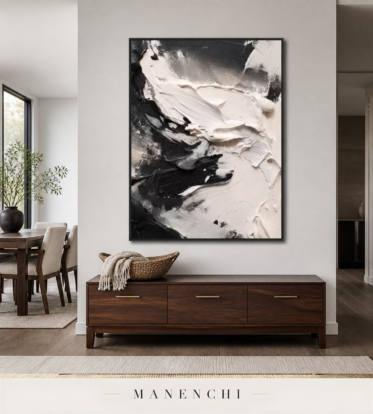 Impasto Swell | Contemporary Wall Art - original hand-painted painting by Manenchi, styled in a room setting