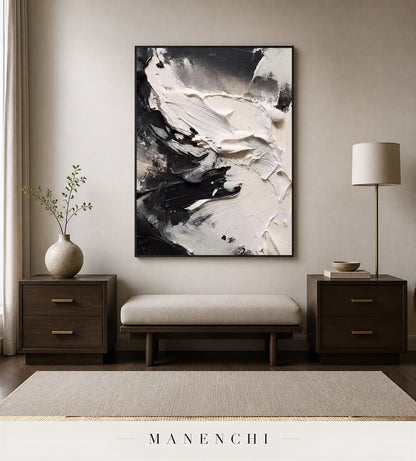 Impasto Swell | Contemporary Wall Art - original hand-painted painting by Manenchi, styled in a room setting