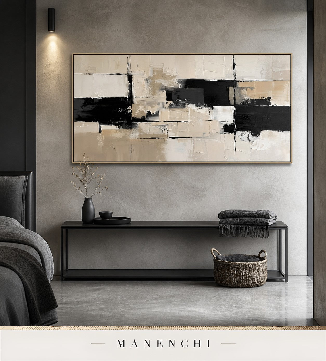 Riven Earth | Contemporary Wall Art - original hand-painted painting by Manenchi, styled in a room setting