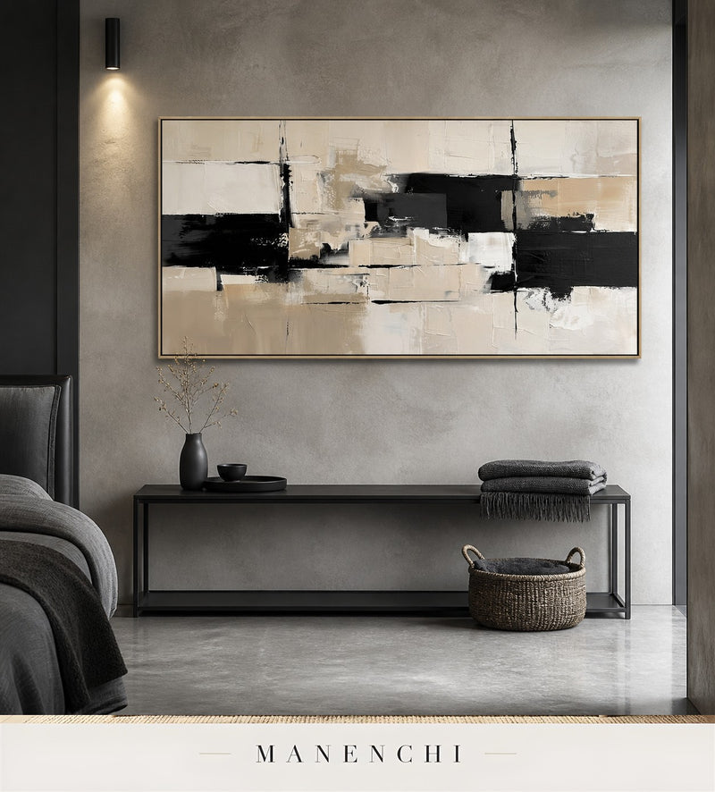 Riven Earth | Contemporary Wall Art - original hand-painted painting by Manenchi, styled in a room setting
