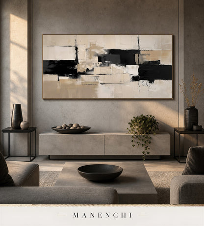Riven Earth | Contemporary Wall Art - original hand-painted painting by Manenchi, styled in a room setting