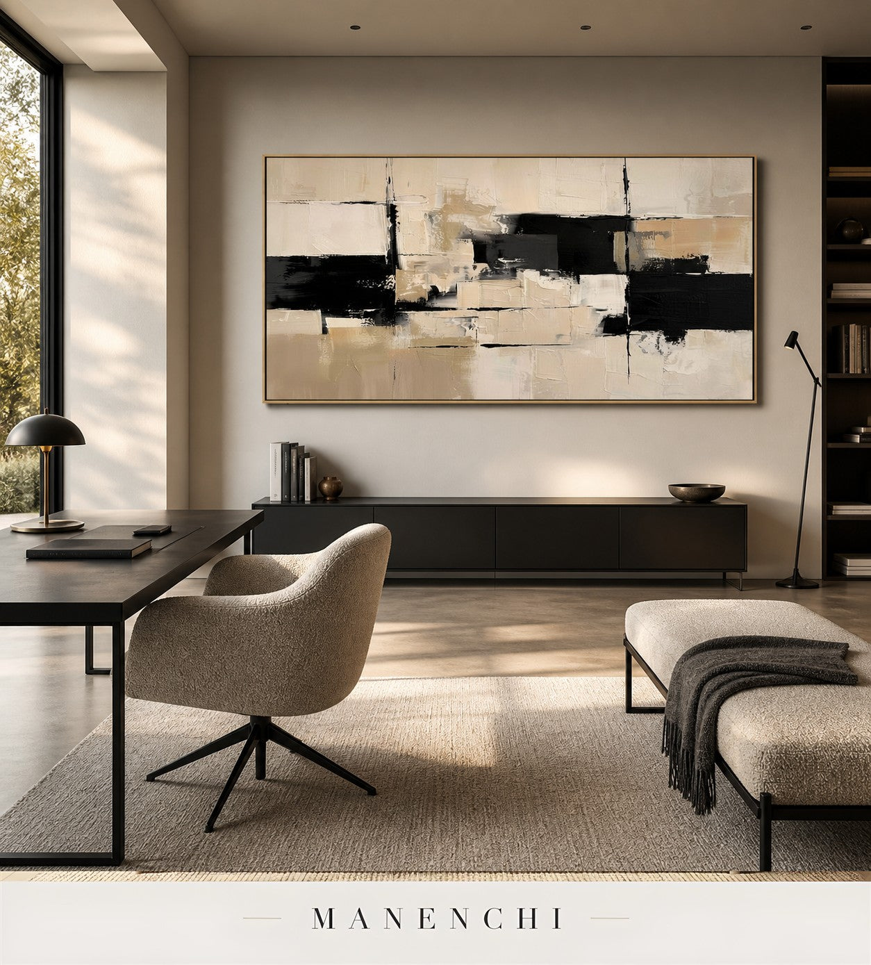 Riven Earth | Contemporary Wall Art - original hand-painted painting by Manenchi, styled in a room setting