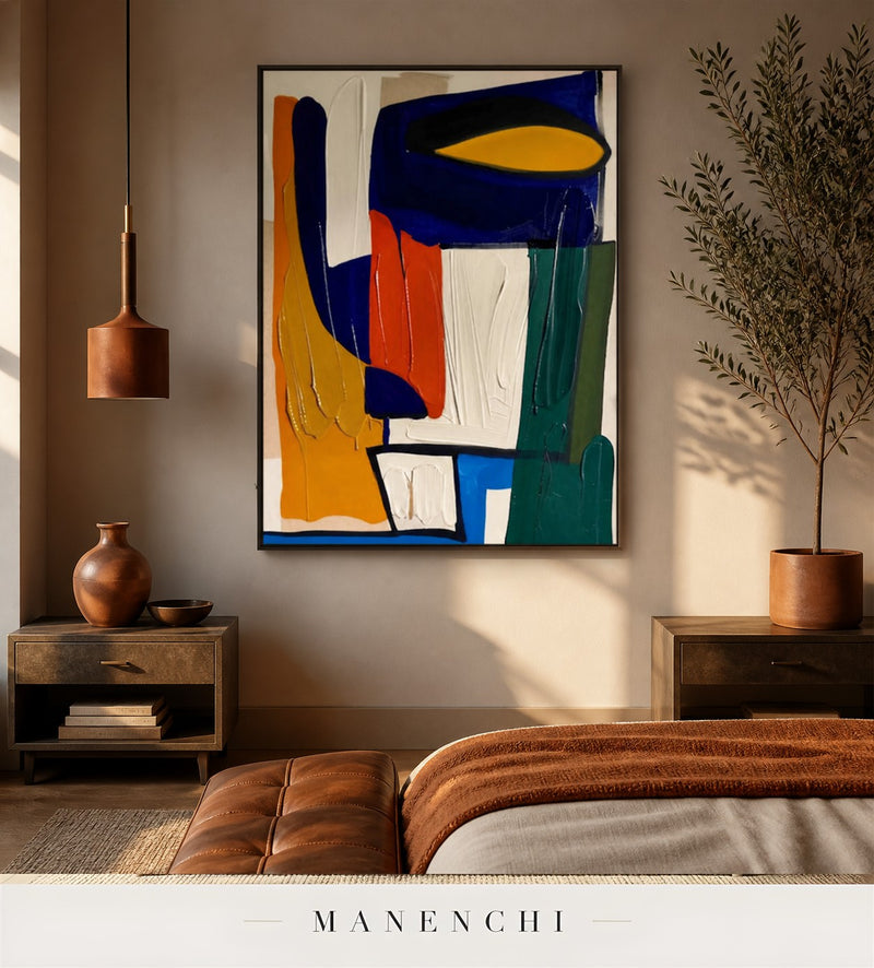 Obelisk Sheen | Contemporary Wall Art - original hand-painted painting by Manenchi, styled in a room setting