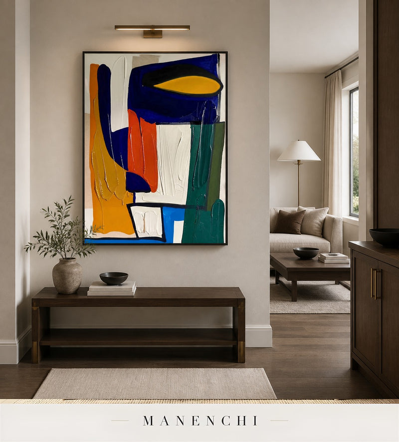 Obelisk Sheen | Contemporary Wall Art - original hand-painted painting by Manenchi, styled in a room setting