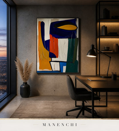 Obelisk Sheen | Contemporary Wall Art - original hand-painted painting by Manenchi, styled in a room setting