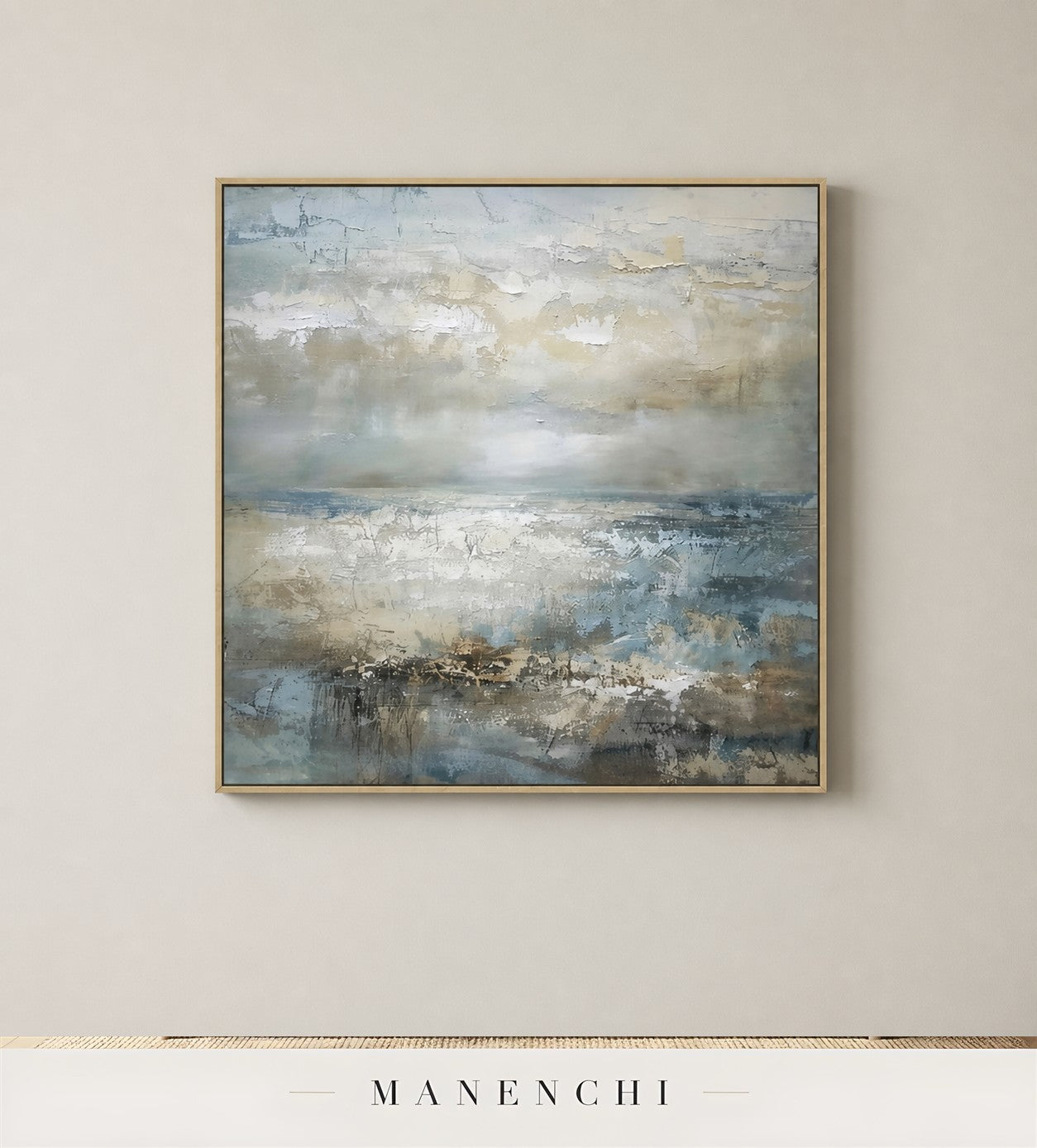 Wrought Brine | Contemporary Wall Art - original hand-painted painting by Manenchi, styled in a room setting