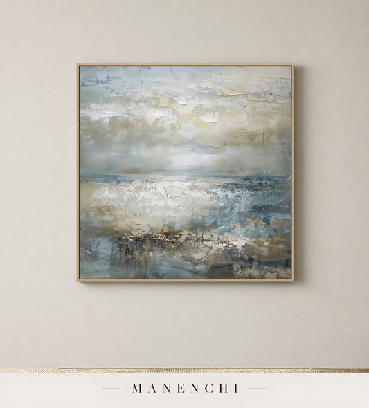 Wrought Brine | Contemporary Wall Art - original hand-painted painting by Manenchi, styled in a room setting