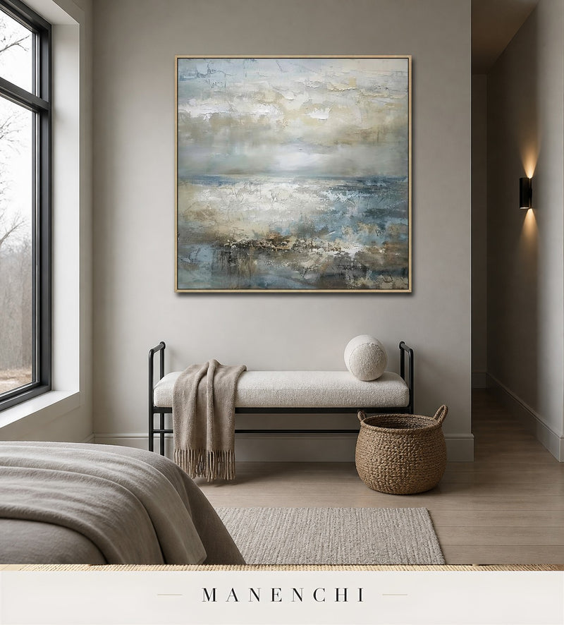 Wrought Brine | Contemporary Wall Art - original hand-painted painting by Manenchi, styled in a room setting