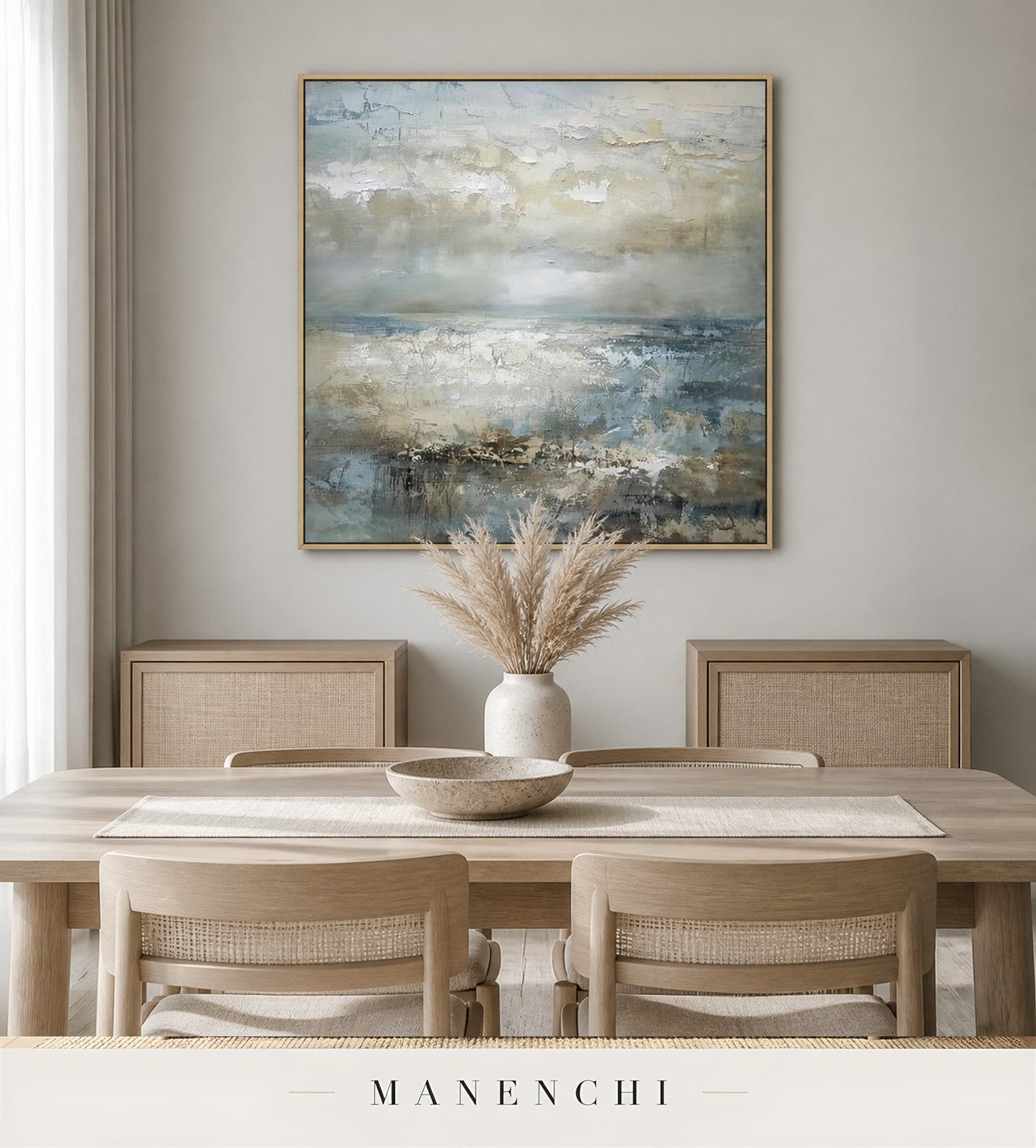 Wrought Brine | Contemporary Wall Art - original hand-painted painting by Manenchi, styled in a room setting