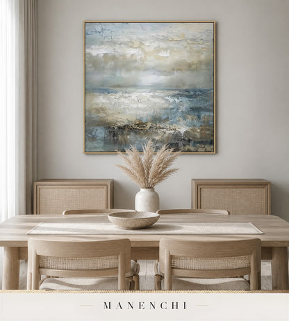 Wrought Brine | Contemporary Wall Art - original hand-painted painting by Manenchi, styled in a room setting