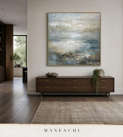 Wrought Brine | Contemporary Wall Art - original hand-painted painting by Manenchi, styled in a room setting