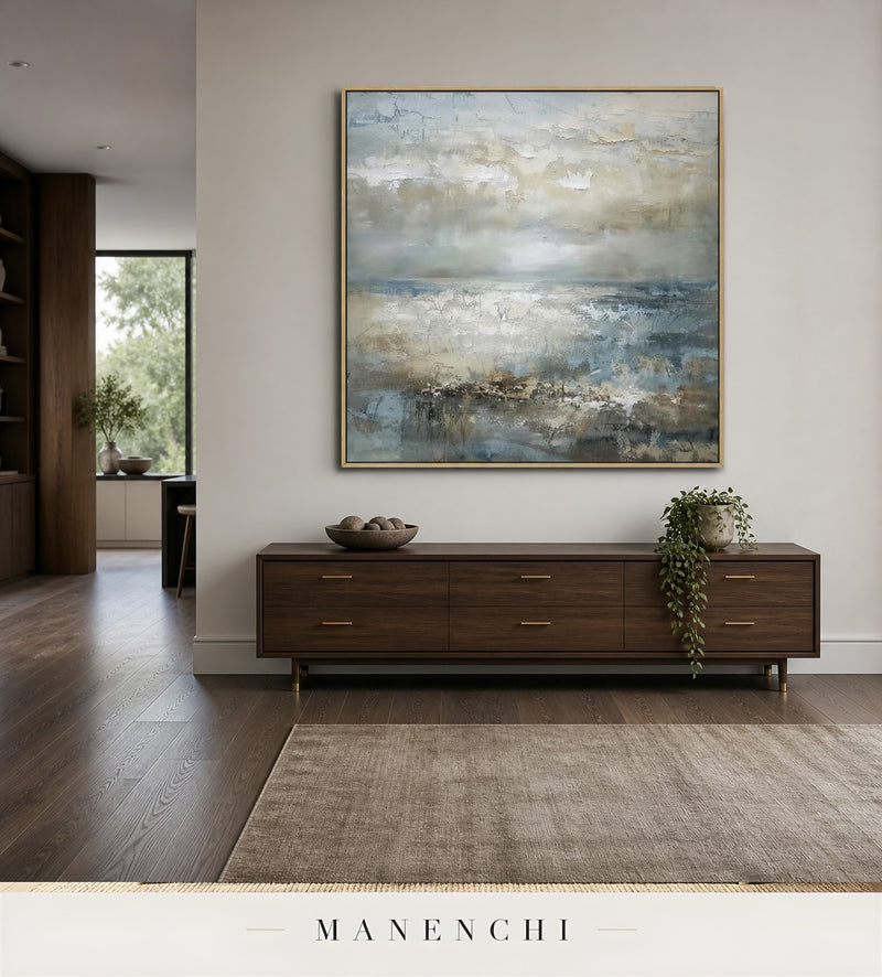 Wrought Brine | Contemporary Wall Art - original hand-painted painting by Manenchi, styled in a room setting