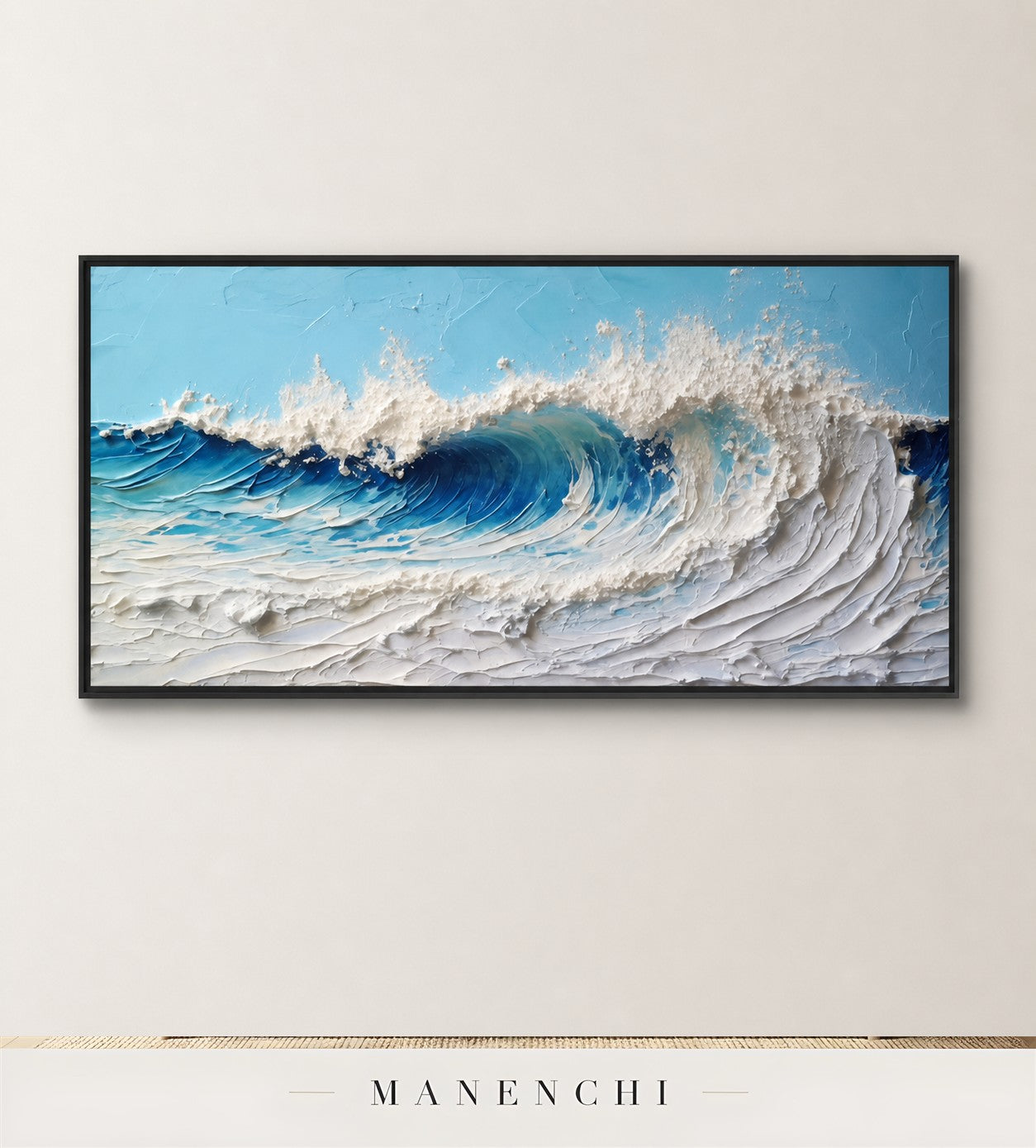 Frothing Sculpt | Contemporary Wall Art - original hand-painted painting by Manenchi, styled in a room setting