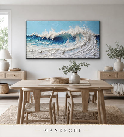 Frothing Sculpt | Contemporary Wall Art - original hand-painted painting by Manenchi, styled in a room setting