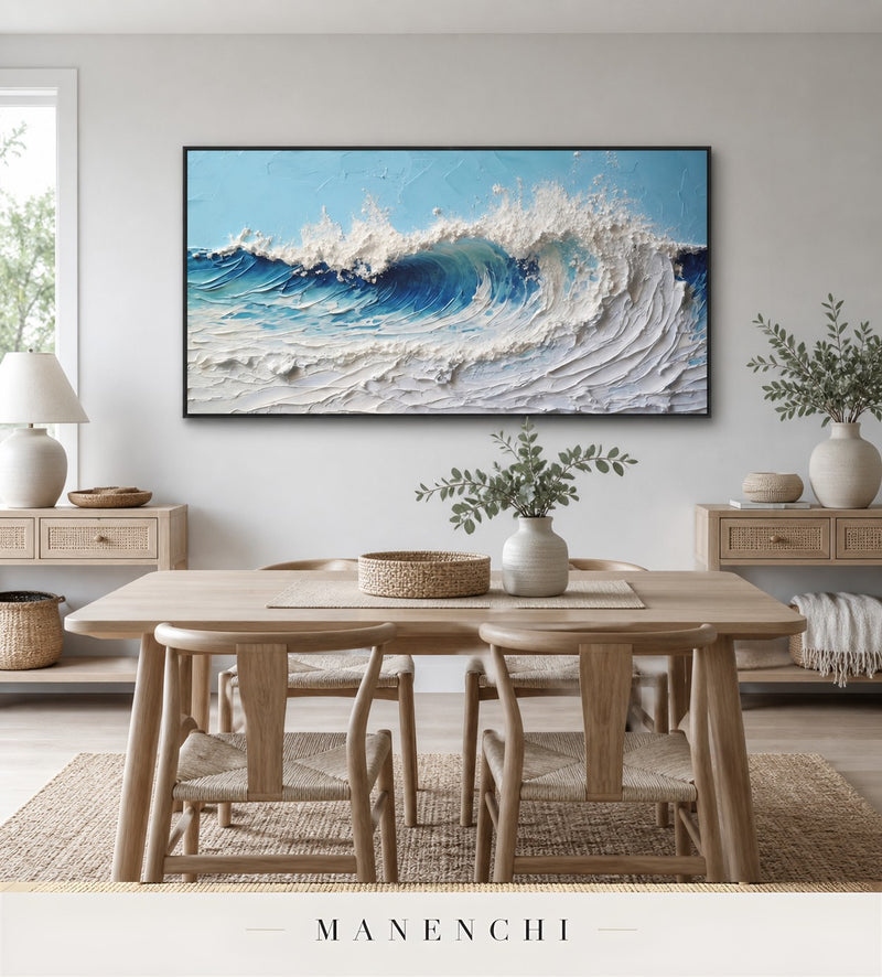 Frothing Sculpt | Contemporary Wall Art - original hand-painted painting by Manenchi, styled in a room setting