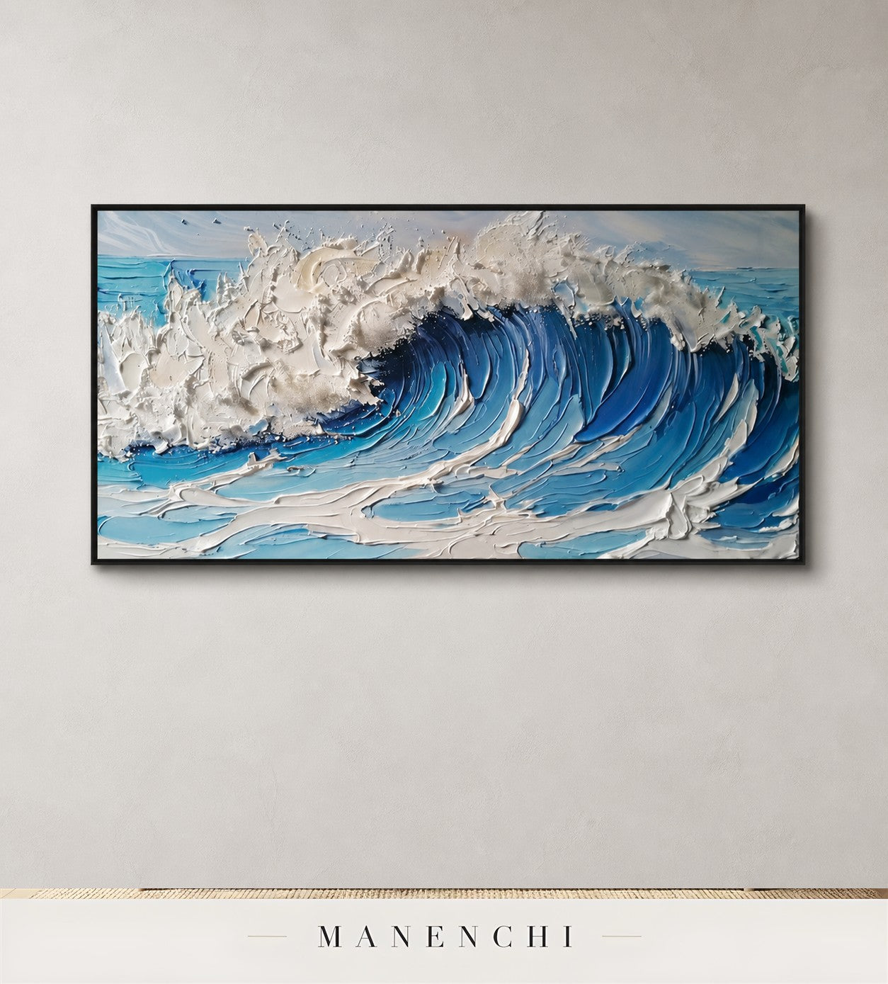 Froth Pinnacle | Contemporary Wall Art - original hand-painted painting by Manenchi, styled in a room setting