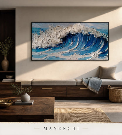 Froth Pinnacle | Contemporary Wall Art - original hand-painted painting by Manenchi, styled in a room setting
