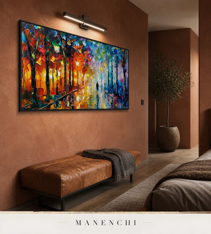 Varnished Iridescence | Contemporary Wall Art - original hand-painted painting by Manenchi, styled in a room setting