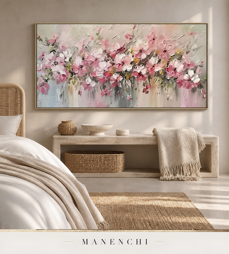 Corolla Whorls | Floral Wall Art - original hand-painted painting by Manenchi, styled in a room setting