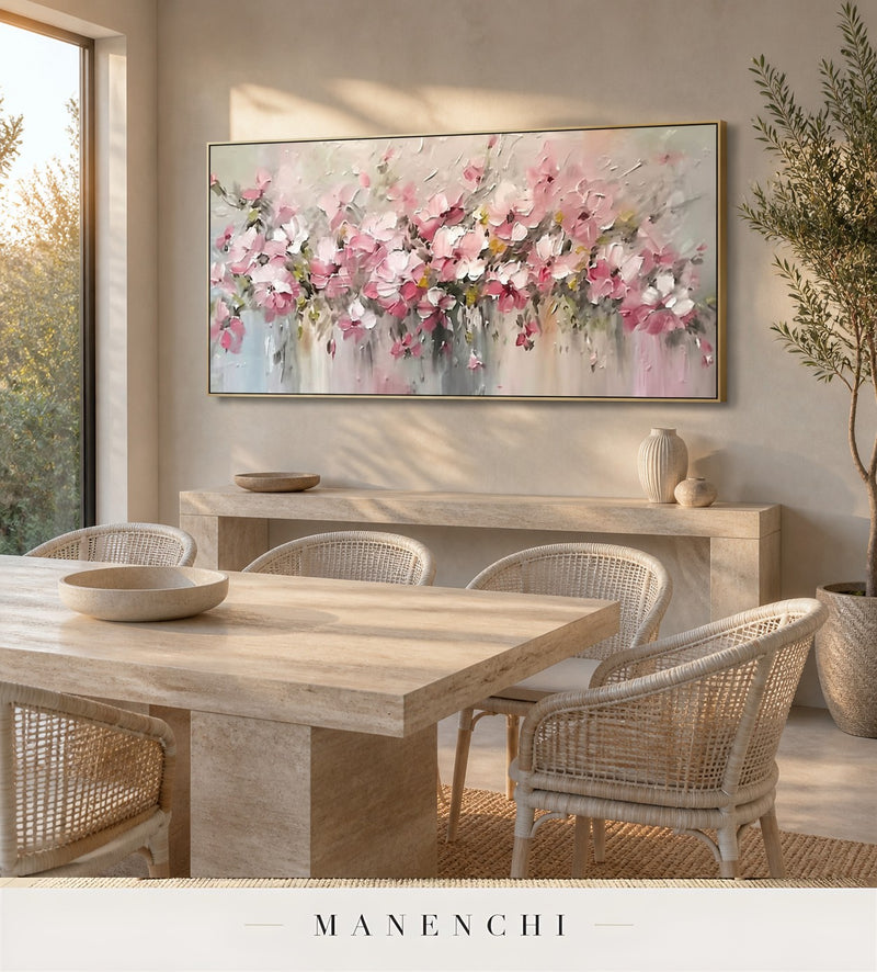 Corolla Whorls | Floral Wall Art - original hand-painted painting by Manenchi, styled in a room setting