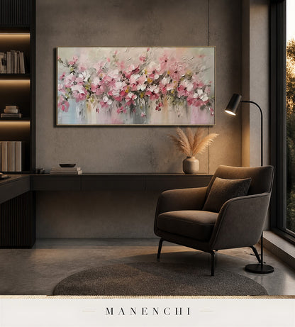 Corolla Whorls | Floral Wall Art - original hand-painted painting by Manenchi, styled in a room setting