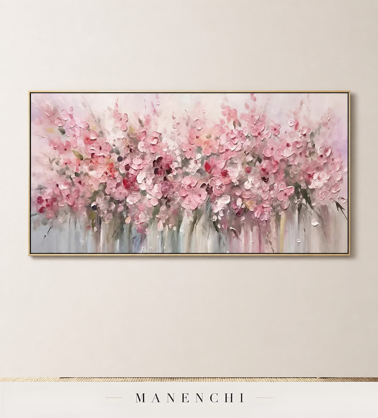 Nimbus Lattice | Floral Wall Art - original hand-painted painting by Manenchi, styled in a room setting