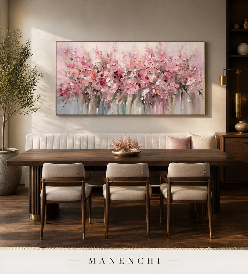 Nimbus Lattice | Floral Wall Art - original hand-painted painting by Manenchi, styled in a room setting