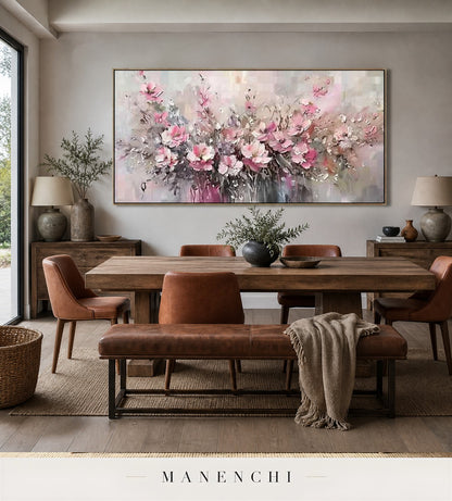Silvered Arête | Floral Wall Art - original hand-painted painting by Manenchi, styled in a room setting