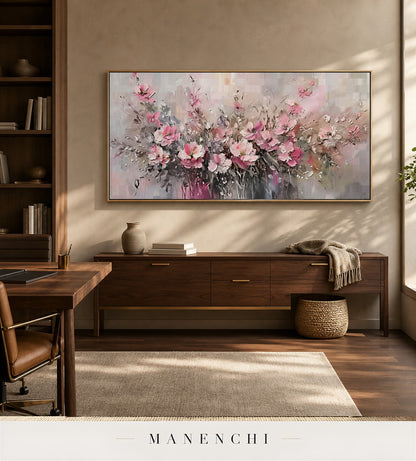 Silvered Arête | Floral Wall Art - original hand-painted painting by Manenchi, styled in a room setting