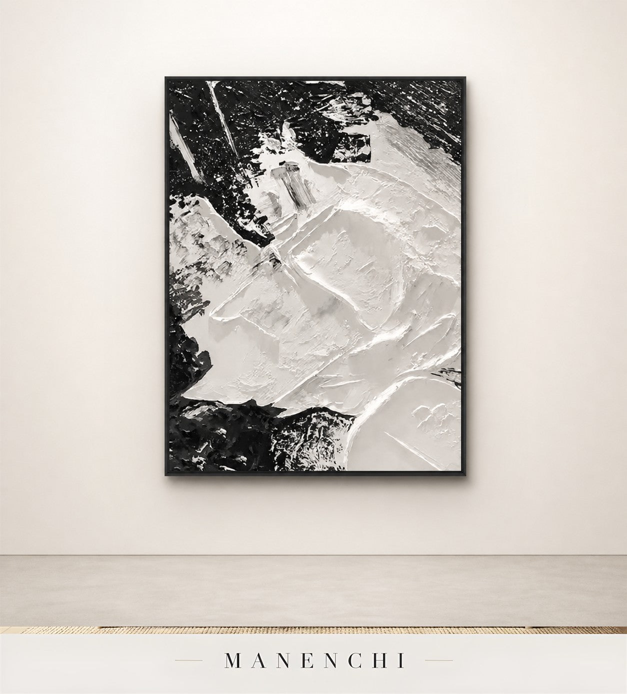 Gesso Formwork | Contemporary Wall Art - original hand-painted painting by Manenchi, styled in a room setting