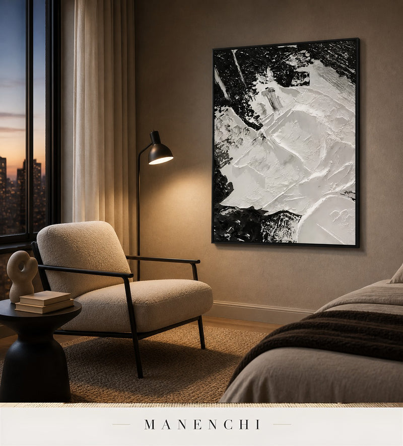 Gesso Formwork | Contemporary Wall Art - original hand-painted painting by Manenchi, styled in a room setting