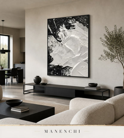 Gesso Formwork | Contemporary Wall Art - original hand-painted painting by Manenchi, styled in a room setting