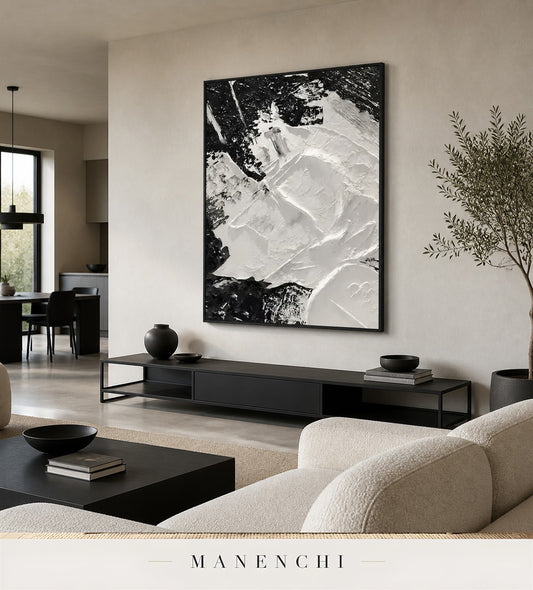 Gesso Formwork | Contemporary Wall Art - original hand-painted painting by Manenchi, styled in a room setting