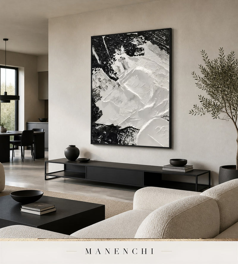 Gesso Formwork | Contemporary Wall Art - original hand-painted painting by Manenchi, styled in a room setting