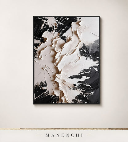 Scarped Shadows | Contemporary Wall Art - original hand-painted painting by Manenchi, styled in a room setting