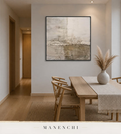 Raked Haze | Contemporary Wall Art - original hand-painted painting by Manenchi, styled in a room setting