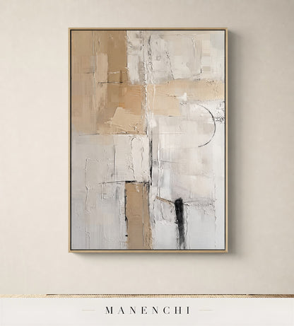 Structured Grain | Contemporary Wall Art - original hand-painted painting by Manenchi, styled in a room setting