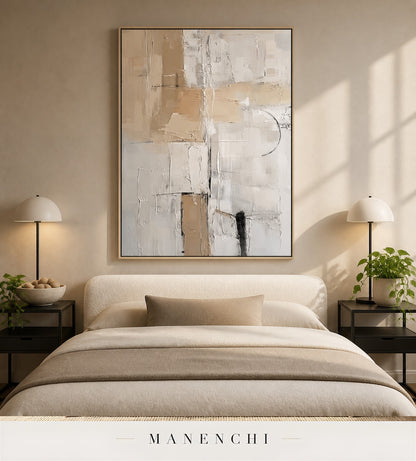 Structured Grain | Contemporary Wall Art - original hand-painted painting by Manenchi, styled in a room setting