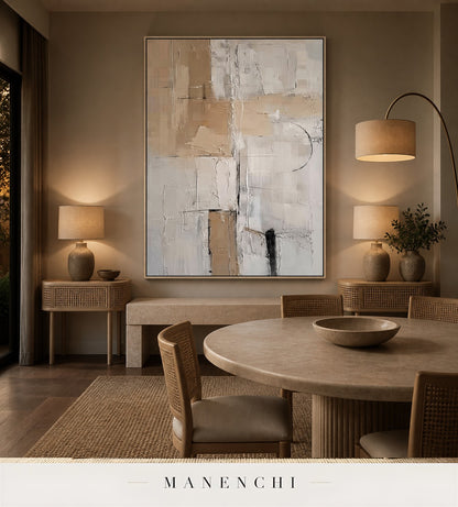 Structured Grain | Contemporary Wall Art - original hand-painted painting by Manenchi, styled in a room setting