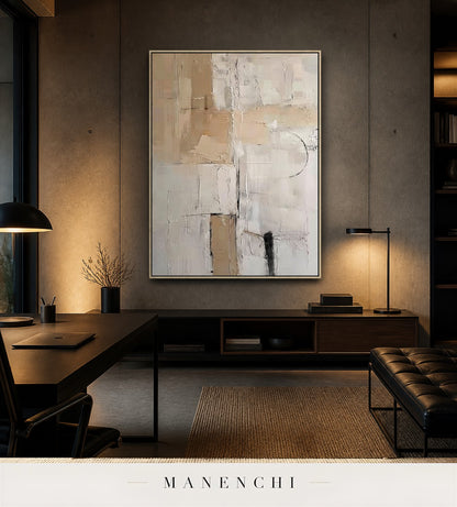 Structured Grain | Contemporary Wall Art - original hand-painted painting by Manenchi, styled in a room setting