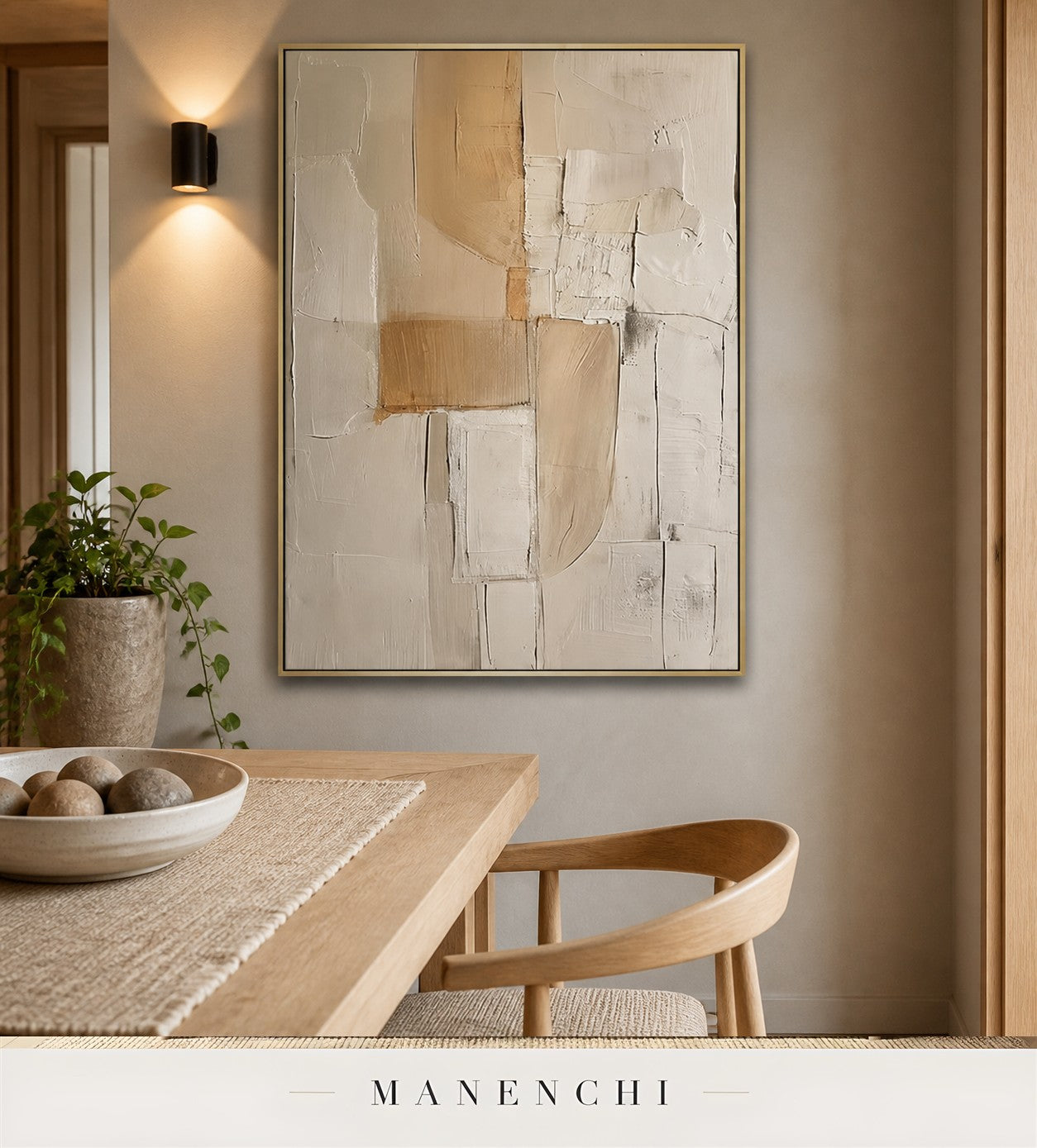 Chalk Spires | Contemporary Wall Art - original hand-painted painting by Manenchi, styled in a room setting